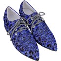 Texture Structure Electric Blue Pointed Oxford Shoes View3