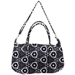 Black White Pattern Removal Strap Handbag by Bajindul