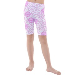 Spring Flowers Plant Kids  Mid Length Swim Shorts