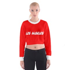 Red La Cropped Sweatshirt by kristykollection