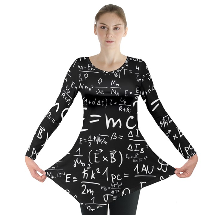 Science Albert Einstein Formula Mathematics Physics Special Relativity Long Sleeve Tunic 