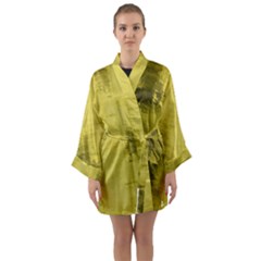 Watercolor Wash - Yellow Long Sleeve Kimono Robe by blkstudio