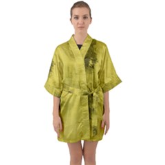 Watercolor Wash - Yellow Quarter Sleeve Kimono Robe by blkstudio