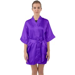 Violet Purple Quarter Sleeve Kimono Robe by blkstudio