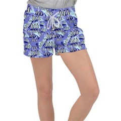 Penguins Pattern Women s Velour Lounge Shorts by bloomingvinedesign