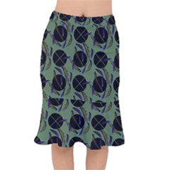 Feathers Pattern Short Mermaid Skirt by bloomingvinedesign