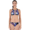 Blue White Purple Mixed Flowers Perfectly Cut Out Bikini Set View1