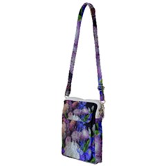 Blue White Purple Mixed Flowers Multi Function Travel Bag by bloomingvinedesign