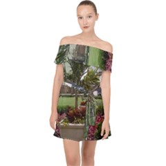 Columbus Commons In Late May  Off Shoulder Chiffon Dress by Riverwoman