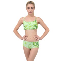 Floral Decoration Flowers Design Layered Top Bikini Set