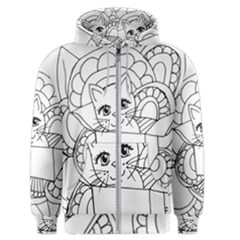 Cute Cat Coloring Page Design Men s Zipper Hoodie by Wegoenart