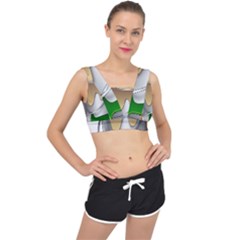 Paint Color Brush Painter Bucket V-Back Sports Bra