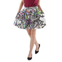 Mixed Flowers A-line Pocket Skirt by bloomingvinedesign