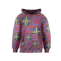 Shapes In Squares Pattern                       Kid s Pullover Hoodie by LalyLauraFLM