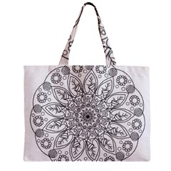 Flowers Mandala Hand Drawing Zipper Mini Tote Bag by Wegoenart