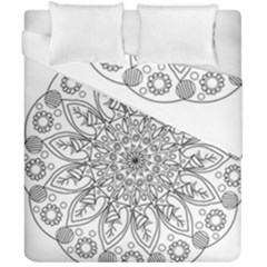 Flowers Mandala Hand Drawing Duvet Cover Double Side (california King Size)