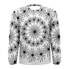 Flowers Mandala Hand Drawing Men s Long Sleeve Tee by Wegoenart