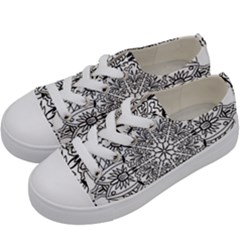 Drawing Pencil Pattern Mandala Kids  Low Top Canvas Sneakers by Wegoenart