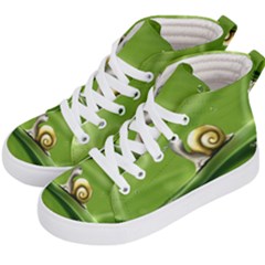 Snail Drops Rain Drawing Green Kids  Hi-top Skate Sneakers by Wegoenart