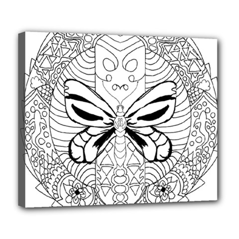 Mandala Butterfly Insect Deluxe Canvas 24  X 20  (stretched) by Wegoenart