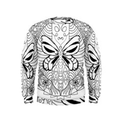 Mandala Butterfly Insect Kids  Sweatshirt by Wegoenart