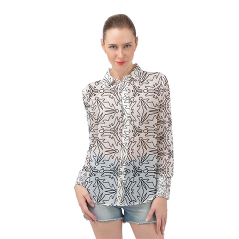 Pattern Design Pretty Cool Art Long Sleeve Chiffon Shirt by Wegoenart