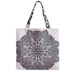 Mandala Drawing Unique Art Pattern Zipper Grocery Tote Bag by Wegoenart