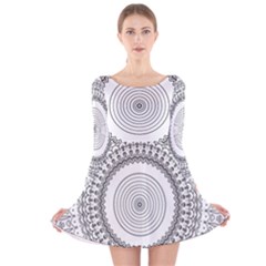 Pattern Design Pretty Cool Art Long Sleeve Velvet Skater Dress by Wegoenart