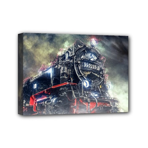 Steam Locomotive Br 99 Historically Mini Canvas 7  X 5  (stretched) by Wegoenart