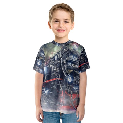 Steam Locomotive Br 99 Historically Kids  Sport Mesh Tee by Wegoenart