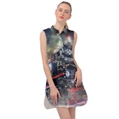 Steam Locomotive Br 99 Historically Sleeveless Shirt Dress by Wegoenart