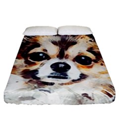 Chihuahua Dog Cute Pets Small Fitted Sheet (queen Size) by Wegoenart