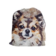 Chihuahua Dog Cute Pets Small Drawstring Pouch (xl) by Wegoenart