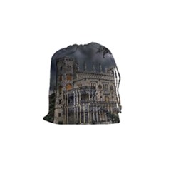 Castle Mansion Architecture House Drawstring Pouch (small) by Wegoenart