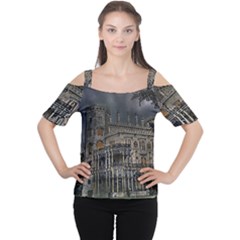 Castle Mansion Architecture House Cutout Shoulder Tee