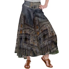 Castle Mansion Architecture House Satin Palazzo Pants by Wegoenart