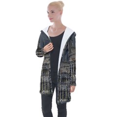 Castle Mansion Architecture House Longline Hooded Cardigan by Wegoenart