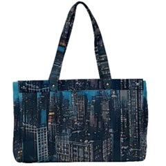 Cityscape Buildings Skyscraper Canvas Work Bag by Wegoenart