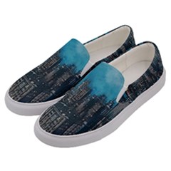 Cityscape Buildings Skyscraper Men s Canvas Slip Ons by Wegoenart