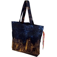 Architecture Buildings City Drawstring Tote Bag by Wegoenart