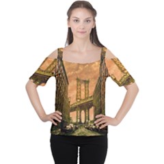 Architecture Buildings City Bridge Cutout Shoulder Tee