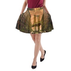 Architecture Buildings City Bridge A-line Pocket Skirt by Wegoenart