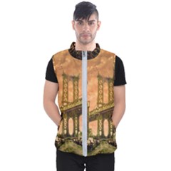 Architecture Buildings City Bridge Men s Puffer Vest by Wegoenart