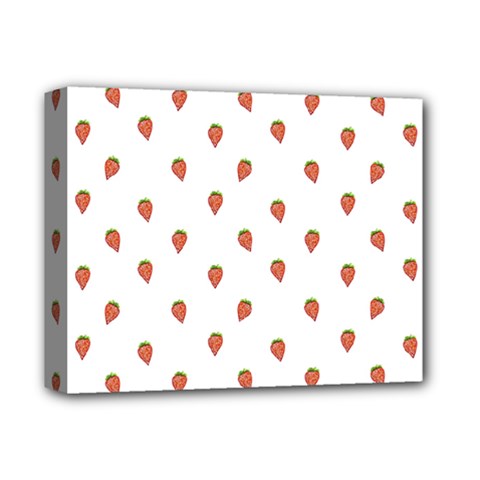 Cartoon Style Strawberry Pattern Deluxe Canvas 14  X 11  (stretched) by dflcprintsclothing