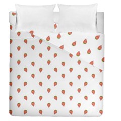 Cartoon Style Strawberry Pattern Duvet Cover Double Side (queen Size) by dflcprintsclothing