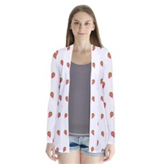 Cartoon Style Strawberry Pattern Drape Collar Cardigan by dflcprintsclothing