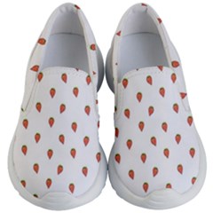 Cartoon Style Strawberry Pattern Kids  Lightweight Slip Ons by dflcprintsclothing