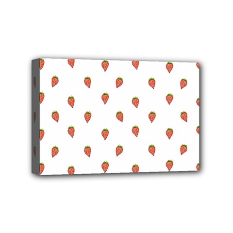 Cartoon Style Strawberry Pattern Mini Canvas 6  X 4  (stretched)