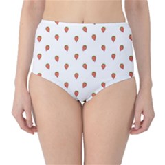 Cartoon Style Strawberry Pattern Classic High-waist Bikini Bottoms by dflcprintsclothing