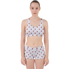 Cartoon Style Strawberry Pattern Work It Out Gym Set by dflcprintsclothing